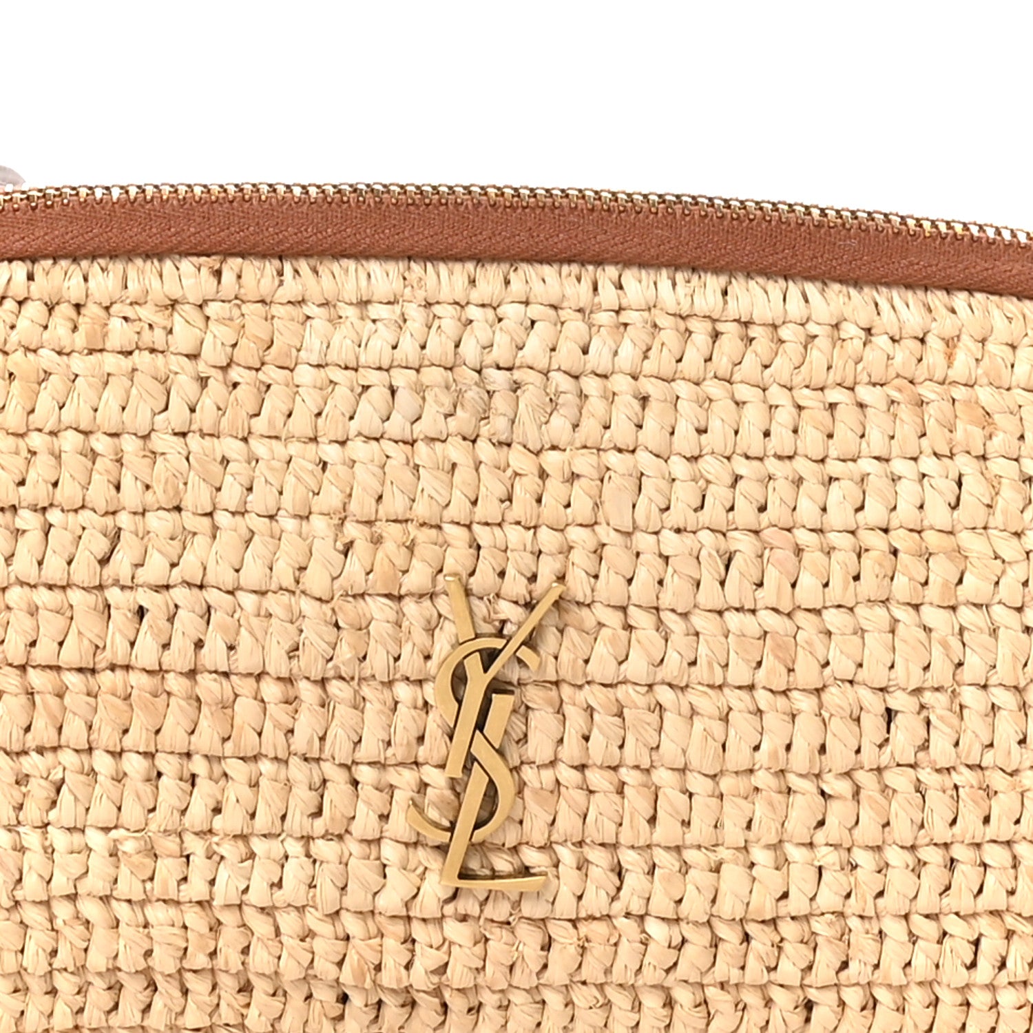 Saint Laurent Raffia Calfskin Gaby Crossbody Bag Natural Brick 8 of 11