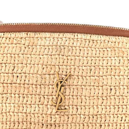 Saint Laurent Raffia Calfskin Gaby Crossbody Bag Natural Brick 8 of 11