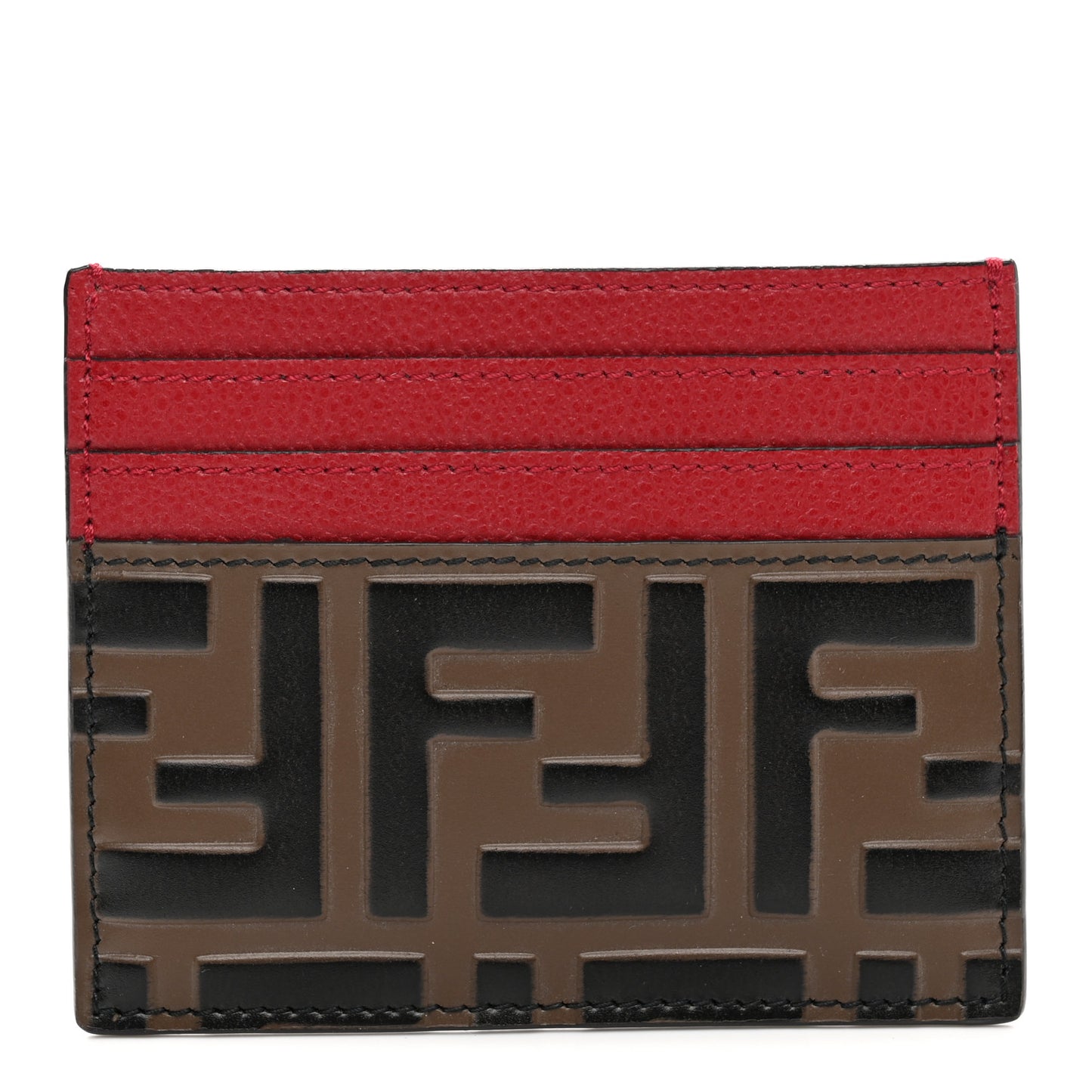 Vitello Cruise Bi-Color FF 1974 Embossed Card Holder Maya Black Fragola