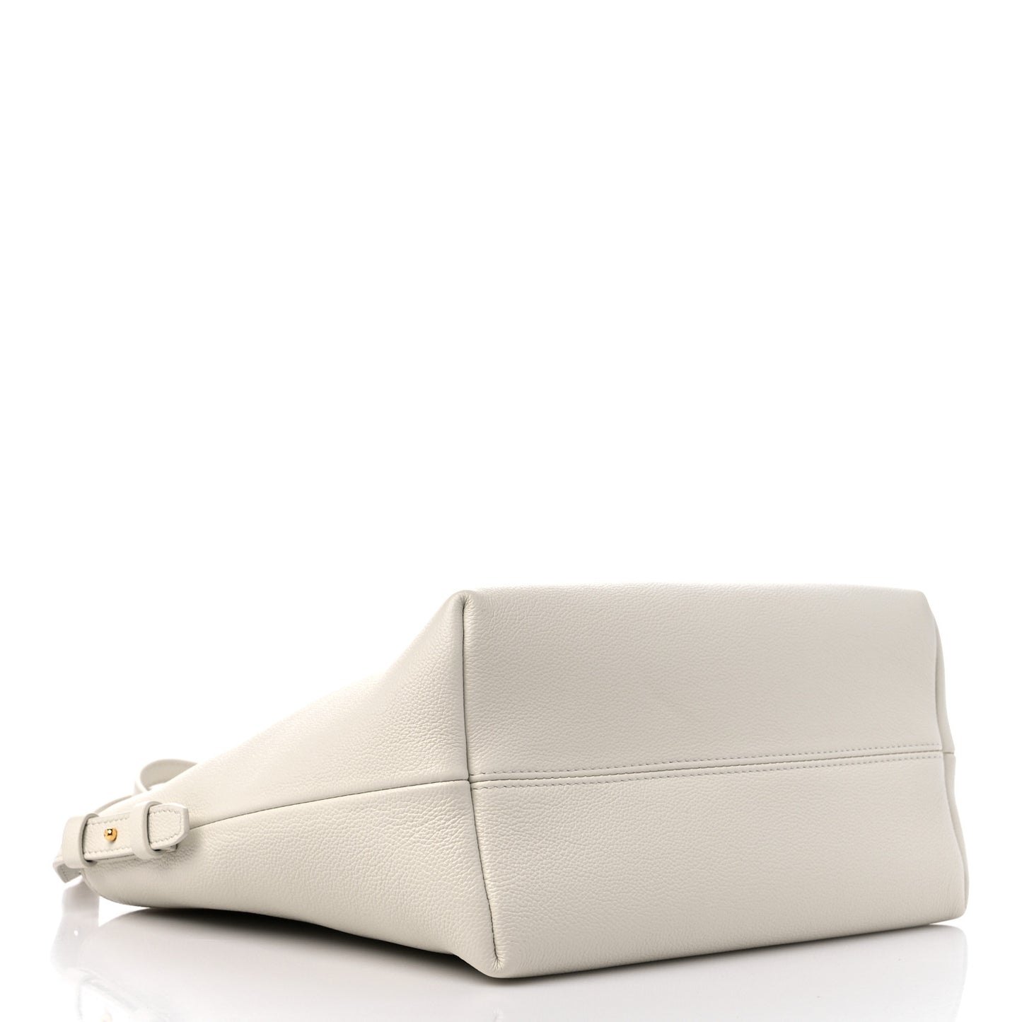 Grained Calfskin Mini TF East West Tote White