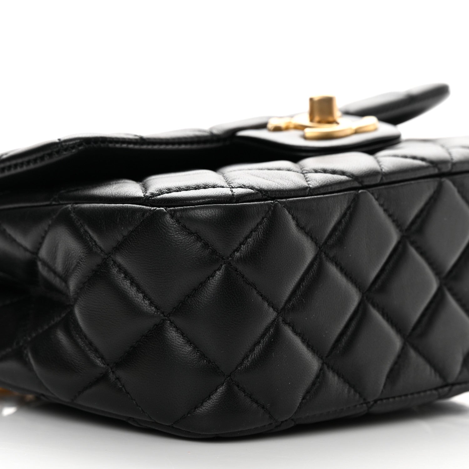 Chanel Lambskin Enamel Quilted Small Coco Hearts Flap Black 9 of 11