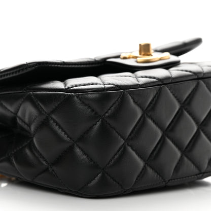 Chanel Lambskin Enamel Quilted Small Coco Hearts Flap Black 9 of 11