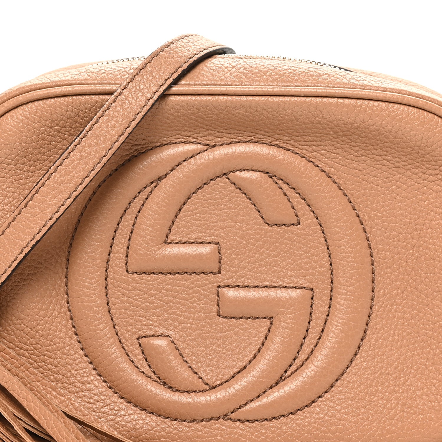 Gucci Pebbled Calfskin Small Soho Disco Bag Camelia 8 of 10