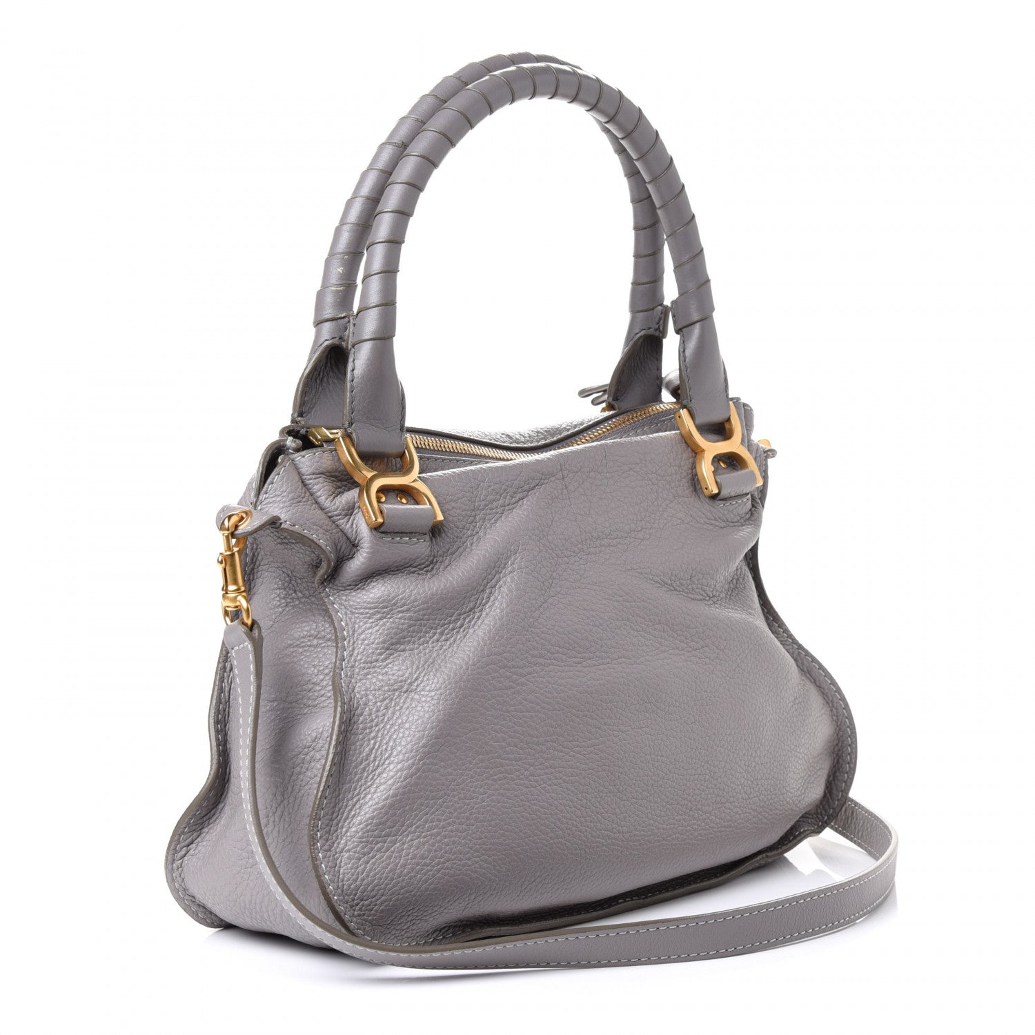 Chloe Calfskin Medium Marcie Satchel Cashmere Grey 2 of 4