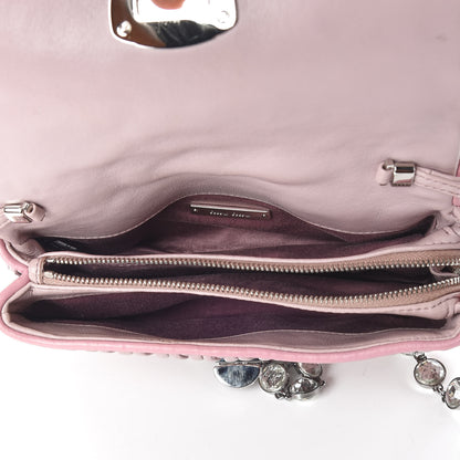 Miu Miu Nappa Matelasse Crystal Chain Shoulder Bag Rosa 7 of 9