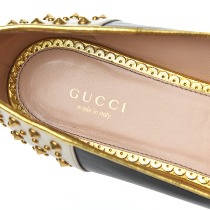 Gucci Calfskin Studded Lexi Ballerina Flats 39.5 Black 6 of 19