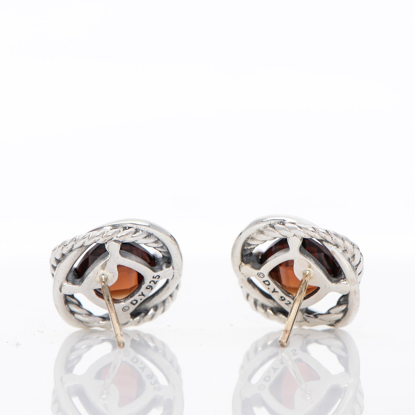 Sterling Silver Garnet 7mm Infinity Earrings