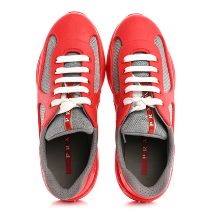 Prada Soft Rubber Mesh Womens America's Cup Sneakers 38 Red 2 of 10