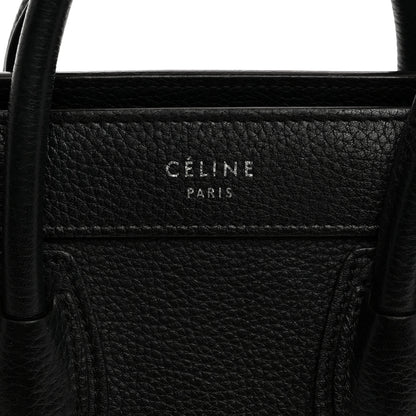 Celine Drummed Calfskin Nano Luggage Black 6 of 12