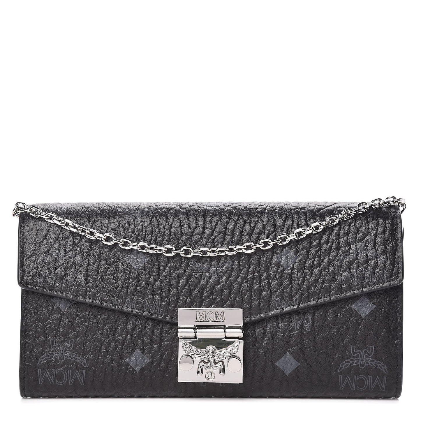 Visetos Large Patricia Wallet On Chain Black