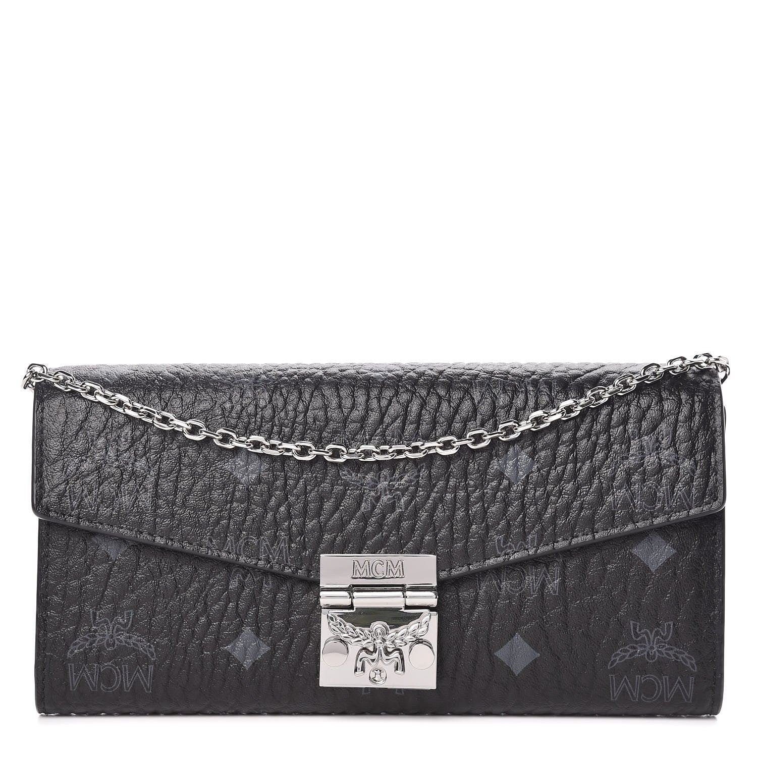 MCM Visetos Large Patricia Wallet On Chain Black 1 of 8