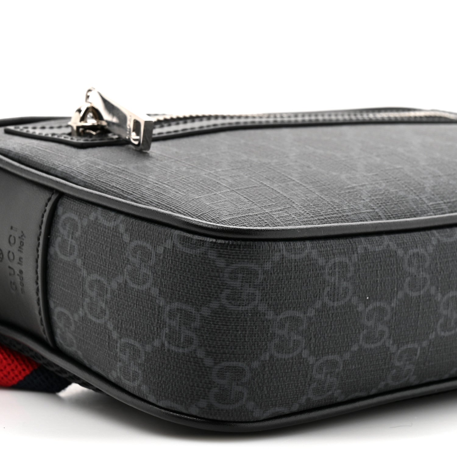 Gucci Soft GG Supreme Monogram Web Belt Bag Black Grey 10 of 10