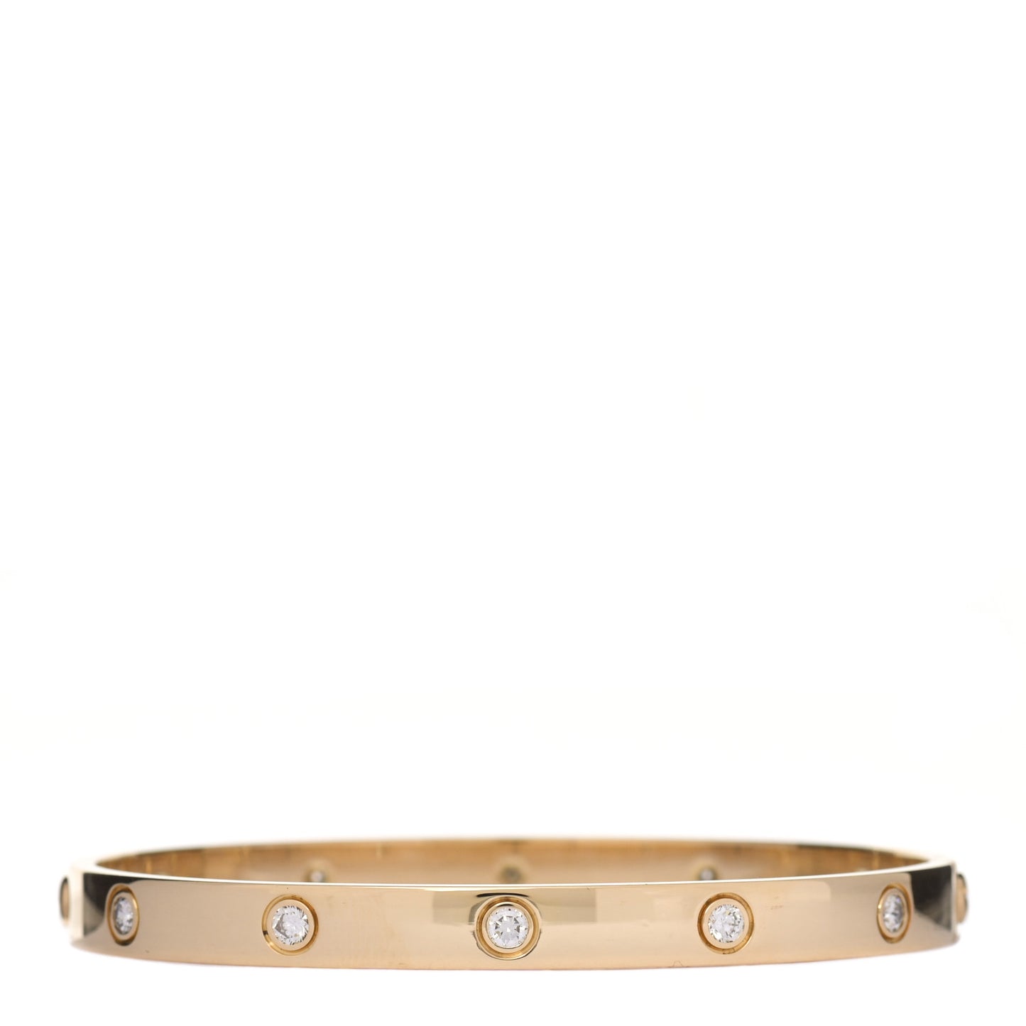 18K Yellow Gold 10 Diamond LOVE Bracelet 19