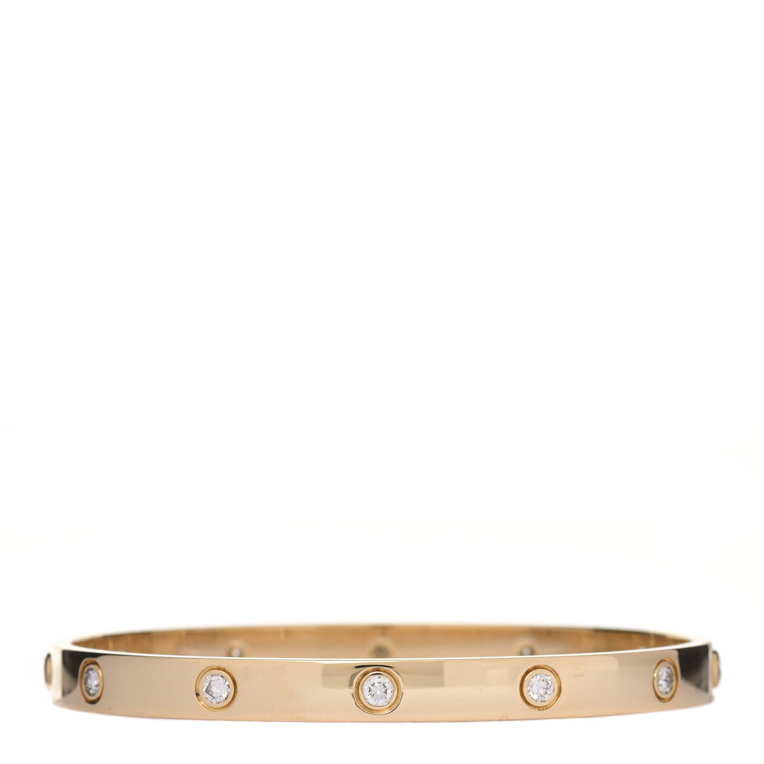 Cartier 18K Yellow Gold 10 Diamond LOVE Bracelet 19 1 of 6