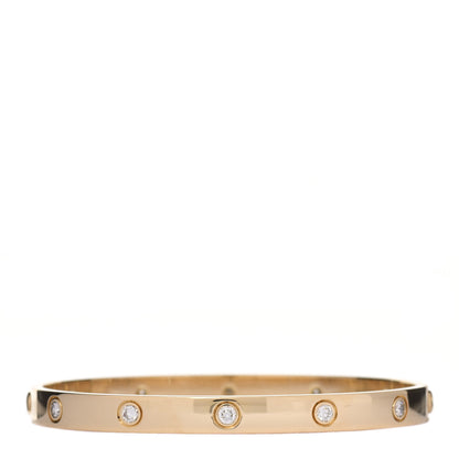 Cartier 18K Yellow Gold 10 Diamond LOVE Bracelet 19 1 of 6