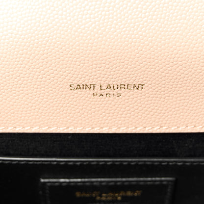 Saint Laurent Grain De Poudre Textured Mixed Matelasse Triquilt Medium Monogram Satchel New Nude 6 of 11
