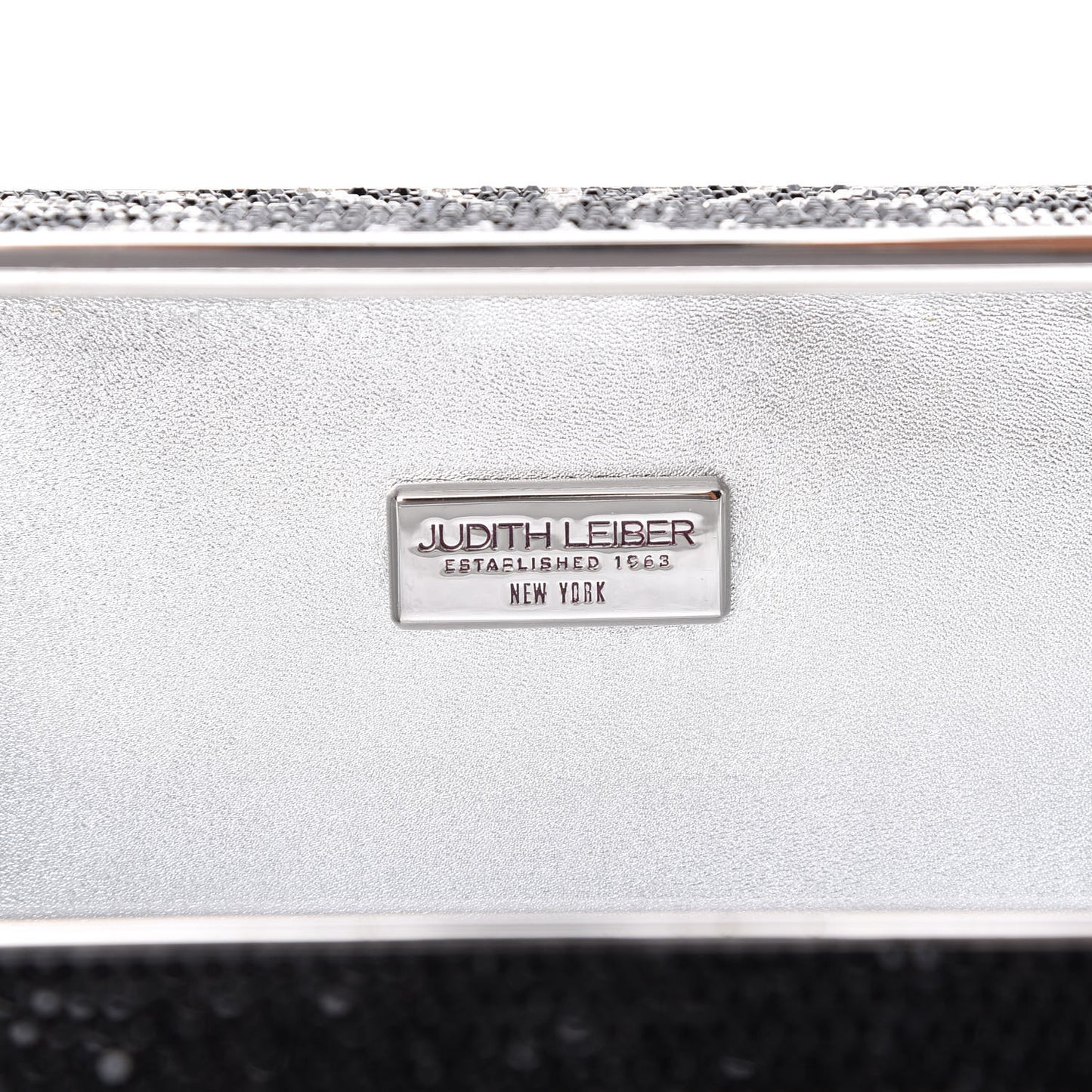 Crystal Minaudiere Clutch Black Silver