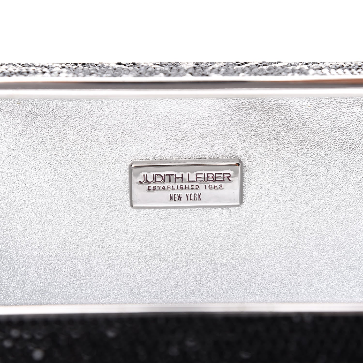 Judith Leiber Crystal Minaudiere Clutch Black Silver 6 of 10
