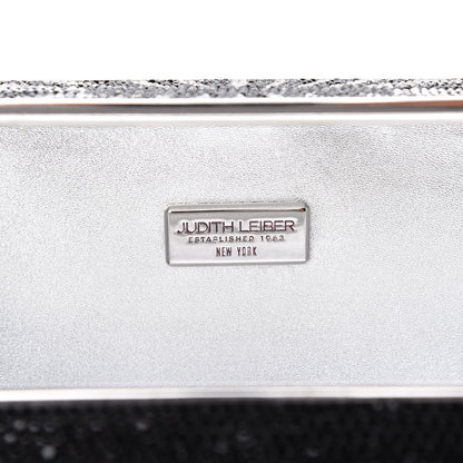 Judith Leiber Crystal Minaudiere Clutch Black Silver 6 of 10