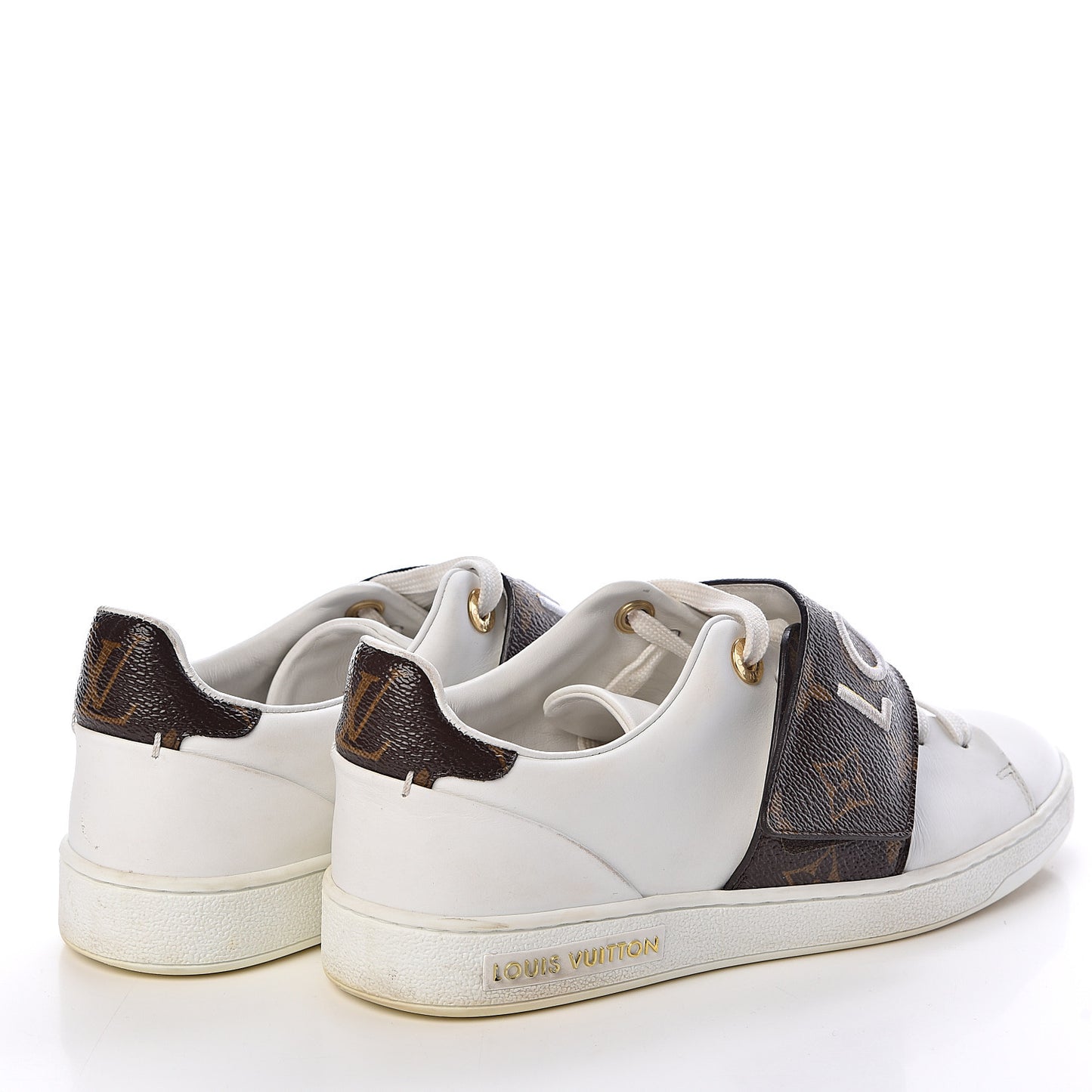 Calfskin Monogram Frontrow Sneakers 35 White
