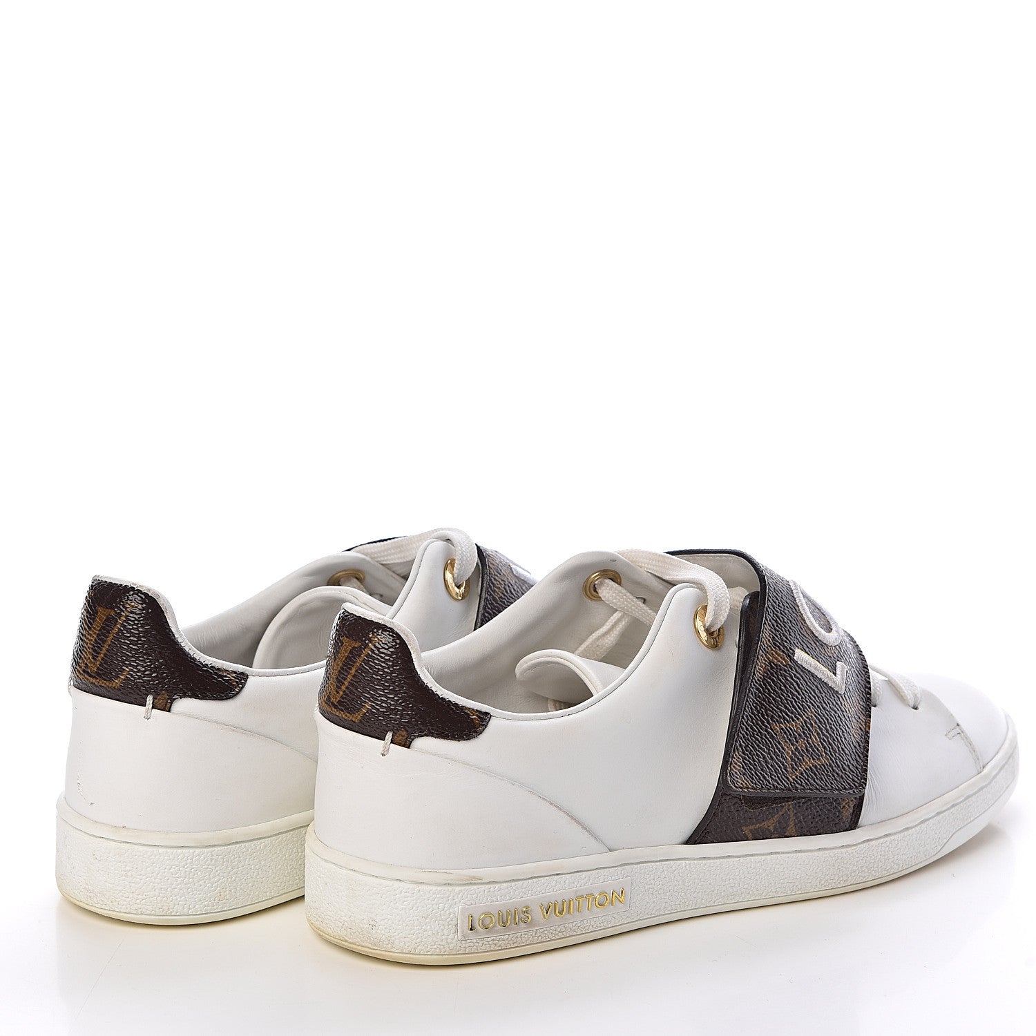 Louis Vuitton Calfskin Monogram Frontrow Sneakers 35 White 4 of 13