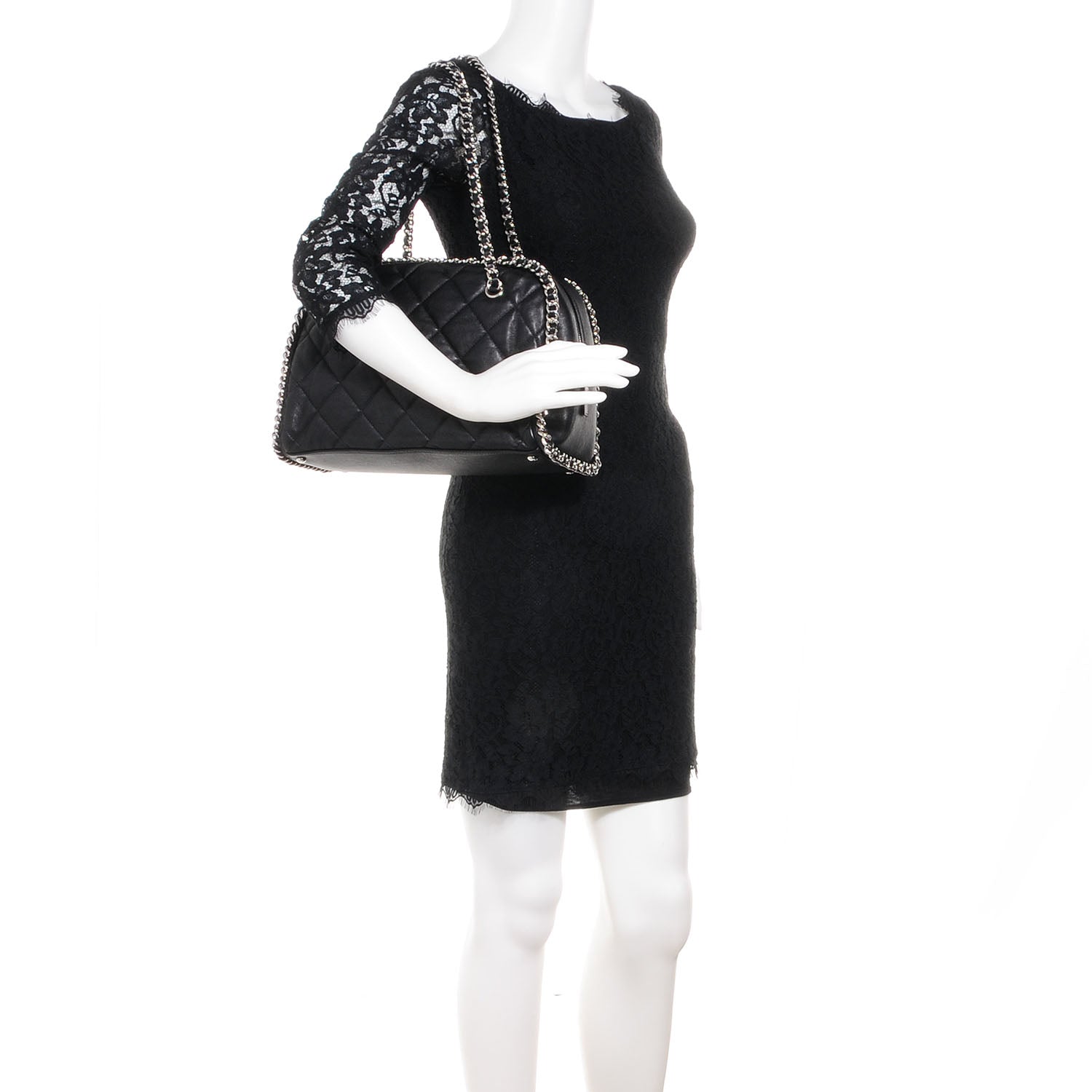 Chanel Calfskin Chain Around Bowler Black 2 of 8