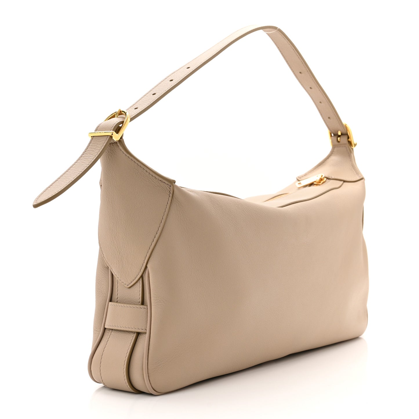 Supple Calfskin Medium Romy Shoulder Bag Safari