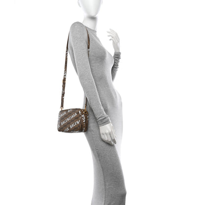 Balenciaga Coated Canvas BB Monogram Allover Logo Small Camera Bag Beige Brown Black 2 of 11