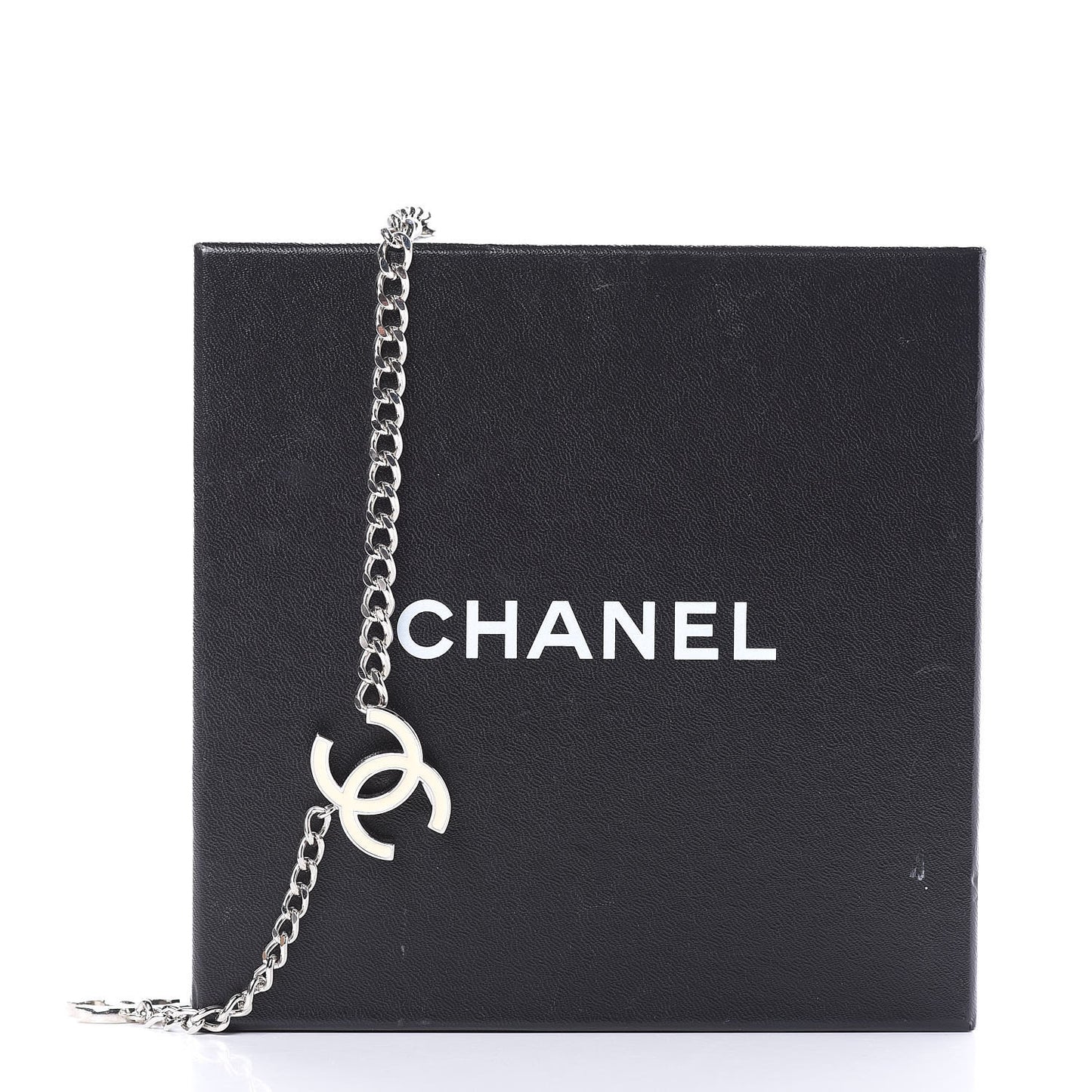 Enamel CC Ceinture Fantai Adjustable Belt Silver White