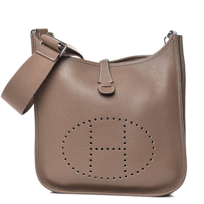 Hermes Taurillon Clemence Evelyne III PM Etoupe 1 of 10