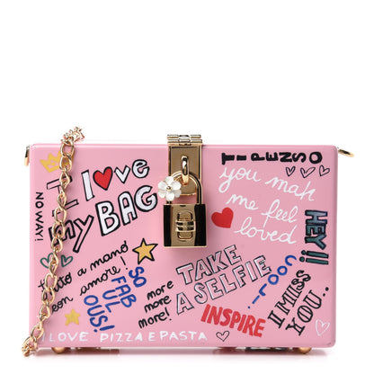 Dolce & Gabbana Acrylic Graffiti Printed Box Crossbody Bag Pink 1 of 15