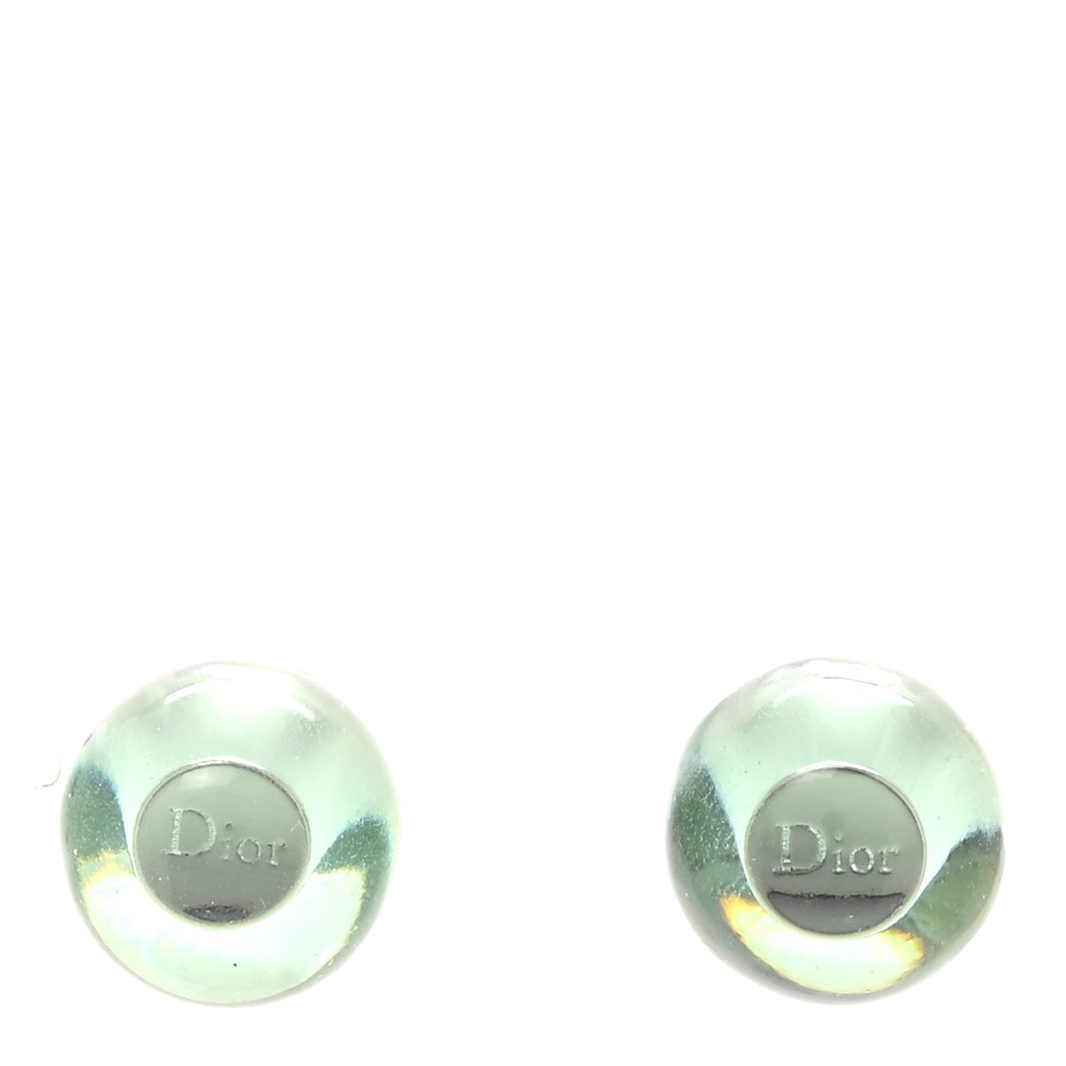 Christian Dior Mise En Dior Tribal Logo Earrings Translucent Blue 1 of 4