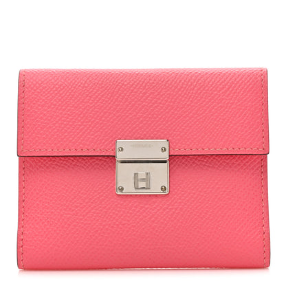 Hermes Epsom Mini Clic Card Holder Rose Azalee 1 of 11