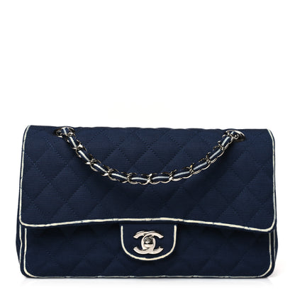 Chanel Grosgrain Quilted Medium Double Flap Navy 1 of 9