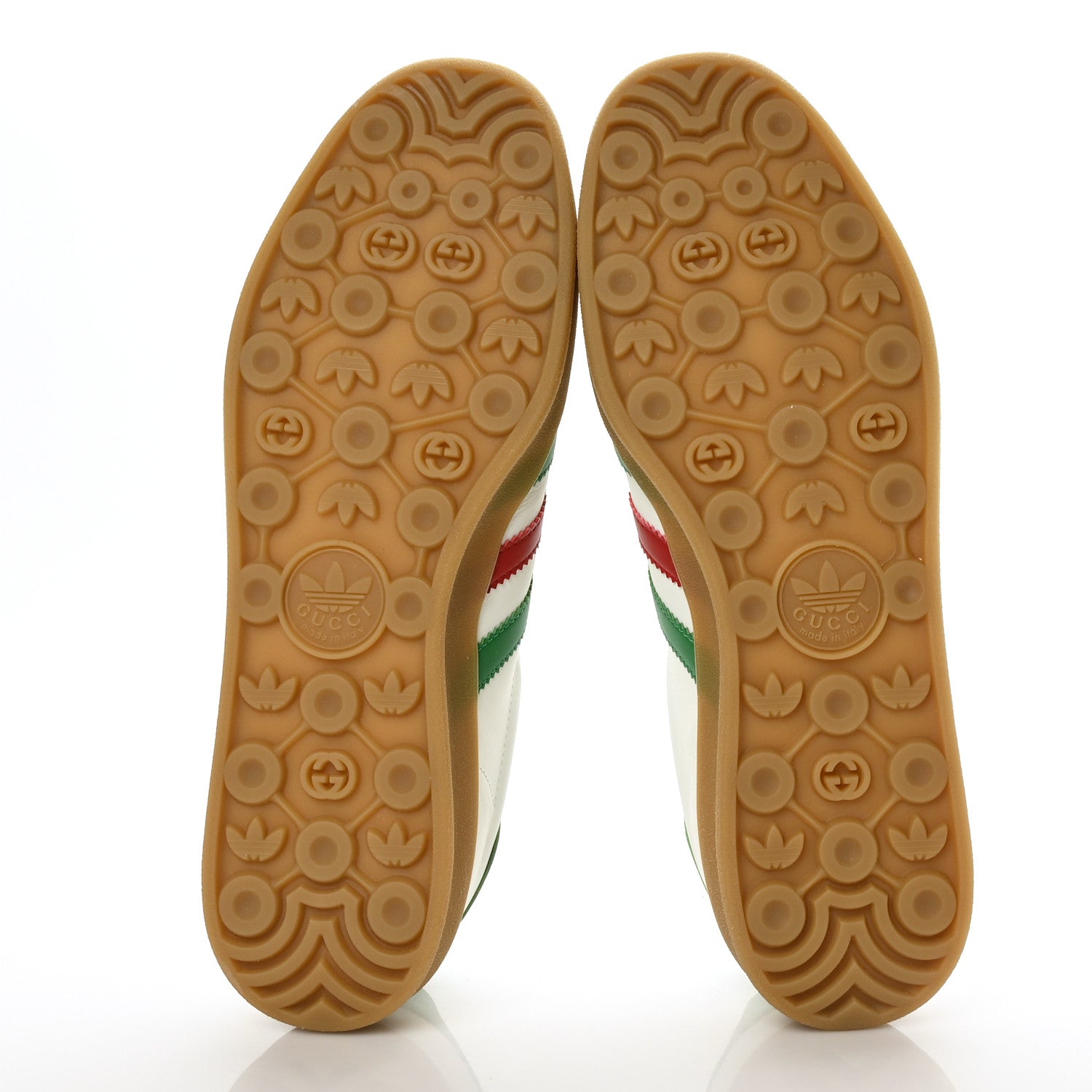 Gucci X ADIDAS Suede Madeira Demetra Mens Gazelle Sneakers 12 Oatmeal White New Shamarock Hibiscus Red 6 of 9