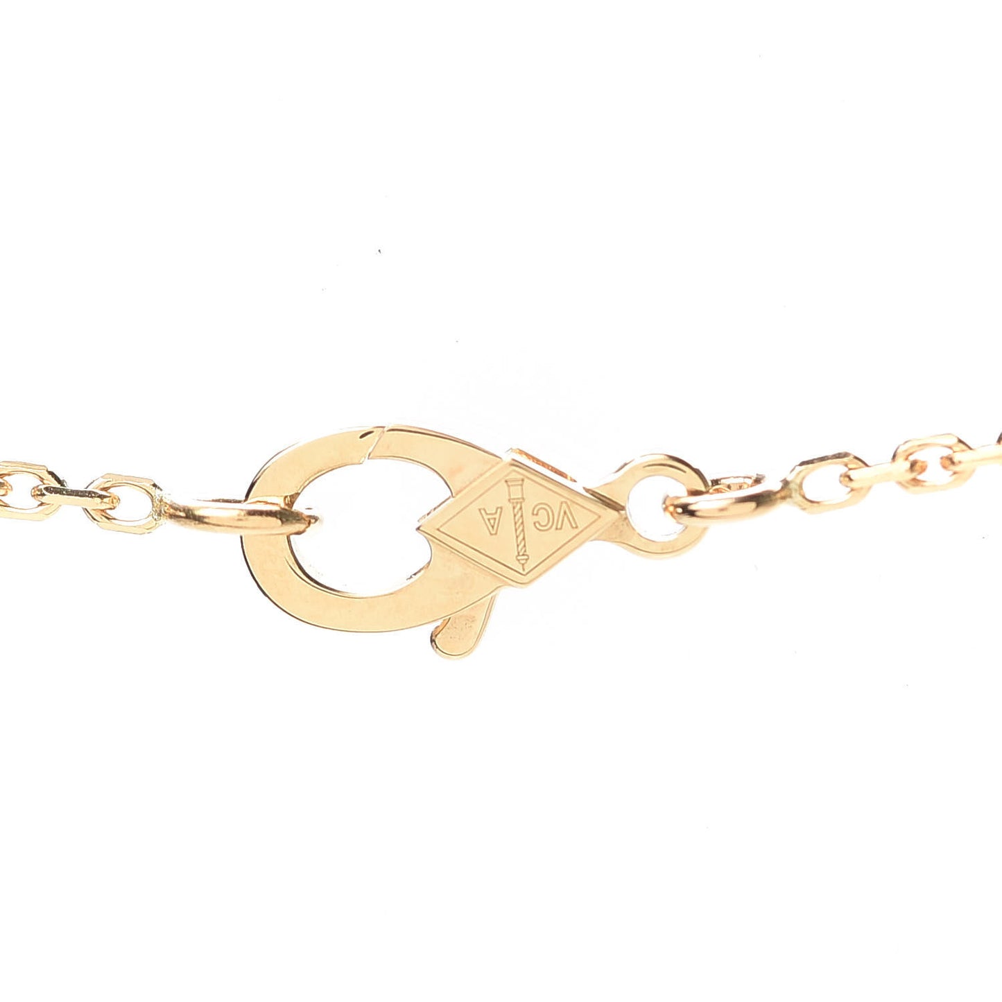 18K Yellow Gold Carnelian Vintage Alhambra Pendant Necklace