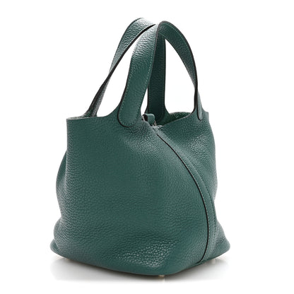 Hermes Taurillon Clemence Picotin Lock 18 PM Malachite 3 of 12