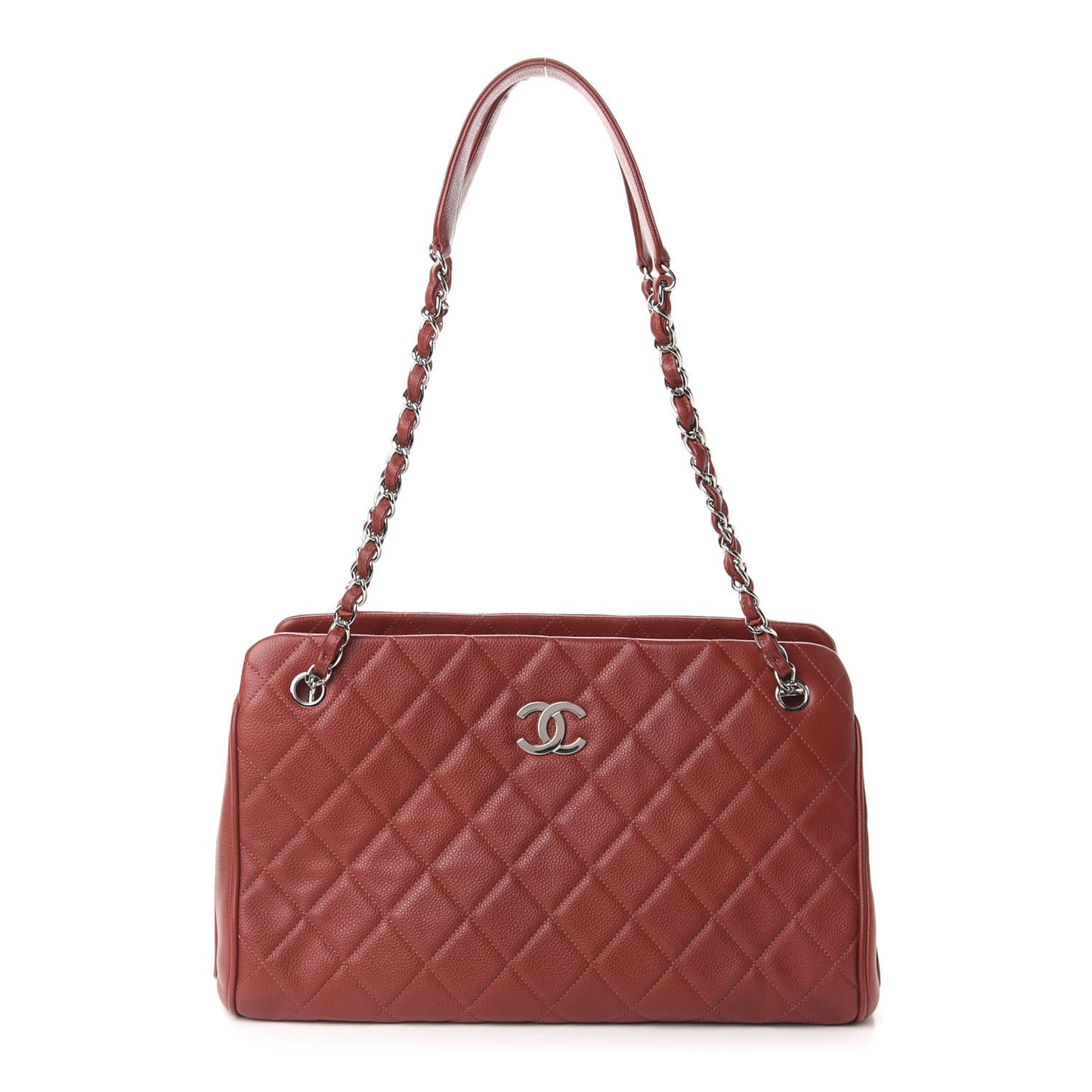 Caviar Quilted Tote Red