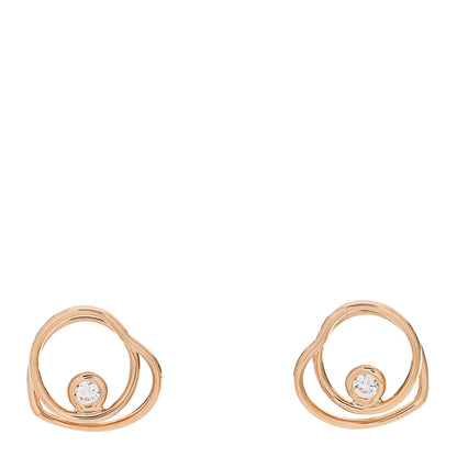 Hermes 18K Rose Gold Diamond TPM Vertige Coeur Earrings 1 of 5
