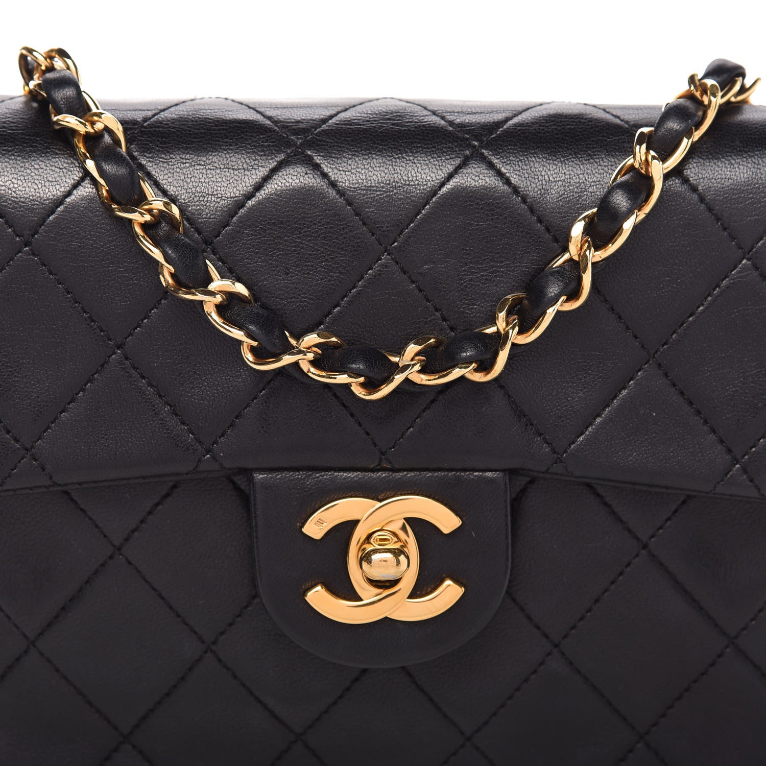 Chanel Lambskin Quilted Mini Square Flap Black 10 of 10
