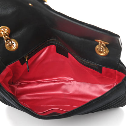 Gucci Velvet Matelasse Medium GG Marmont Shoulder Bag Black 10 of 21