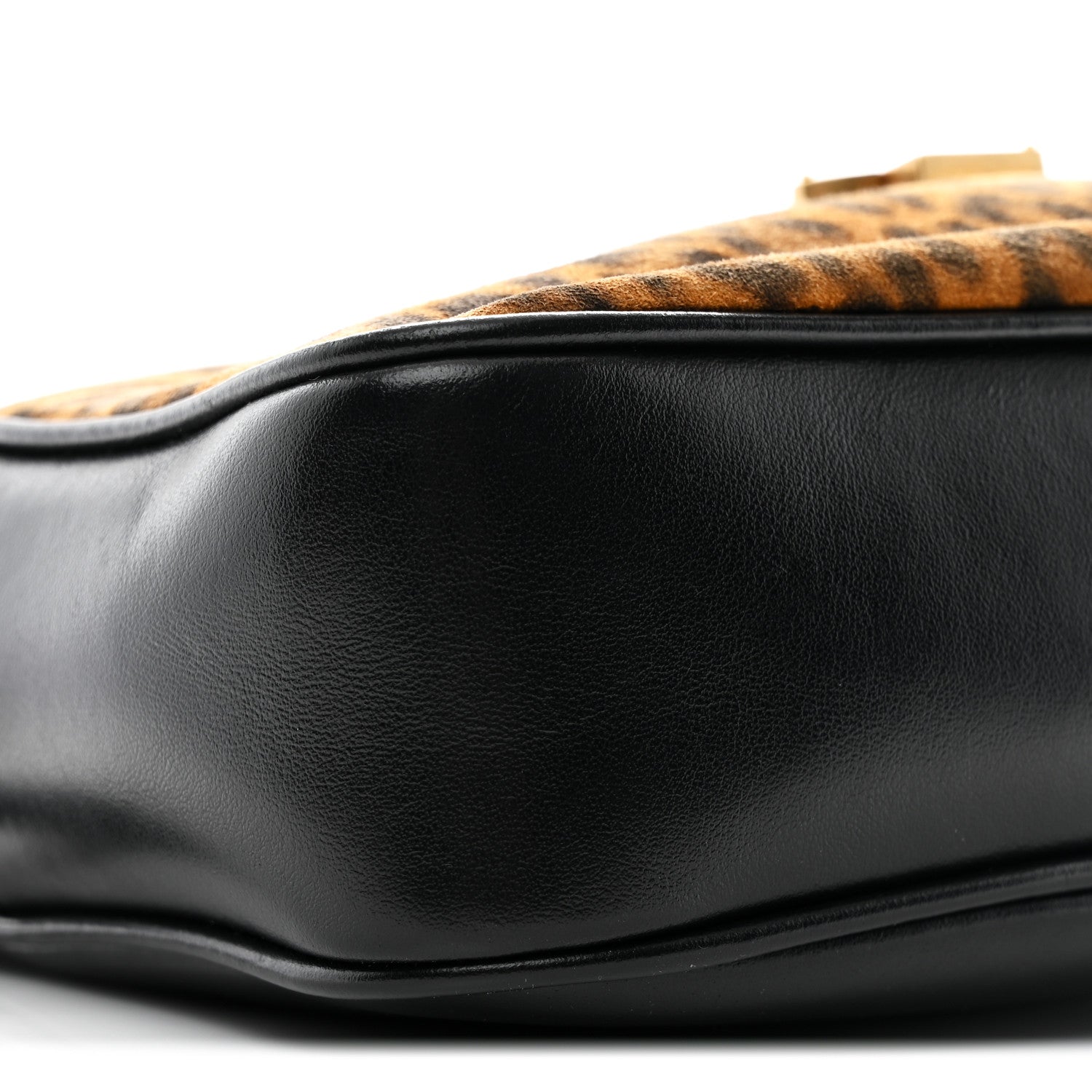 Saint Laurent Calfskin Leopard Print Monogram Lou Camera Bag Black 9 of 10