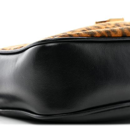 Saint Laurent Calfskin Leopard Print Monogram Lou Camera Bag Black 9 of 10