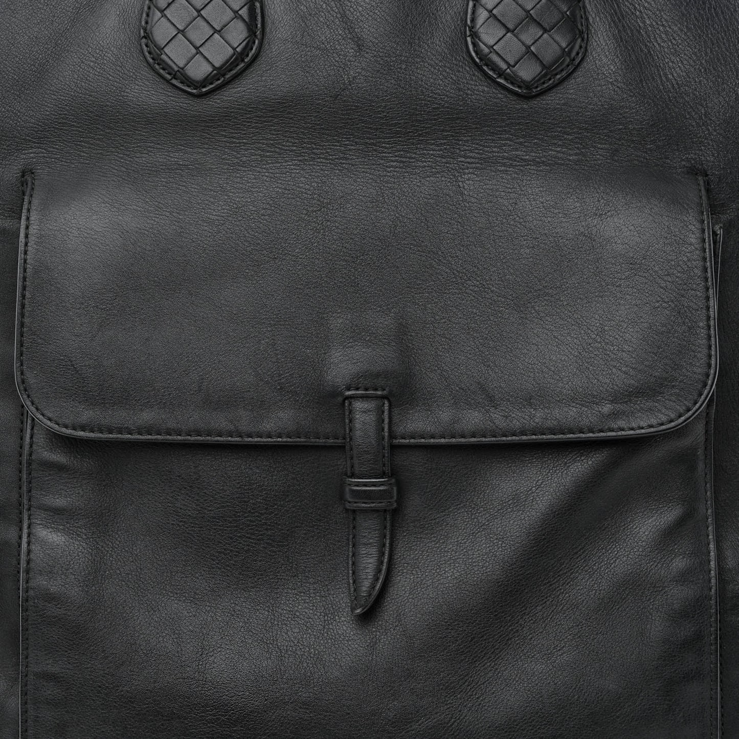 Calfskin Front Pocket Tote Black
