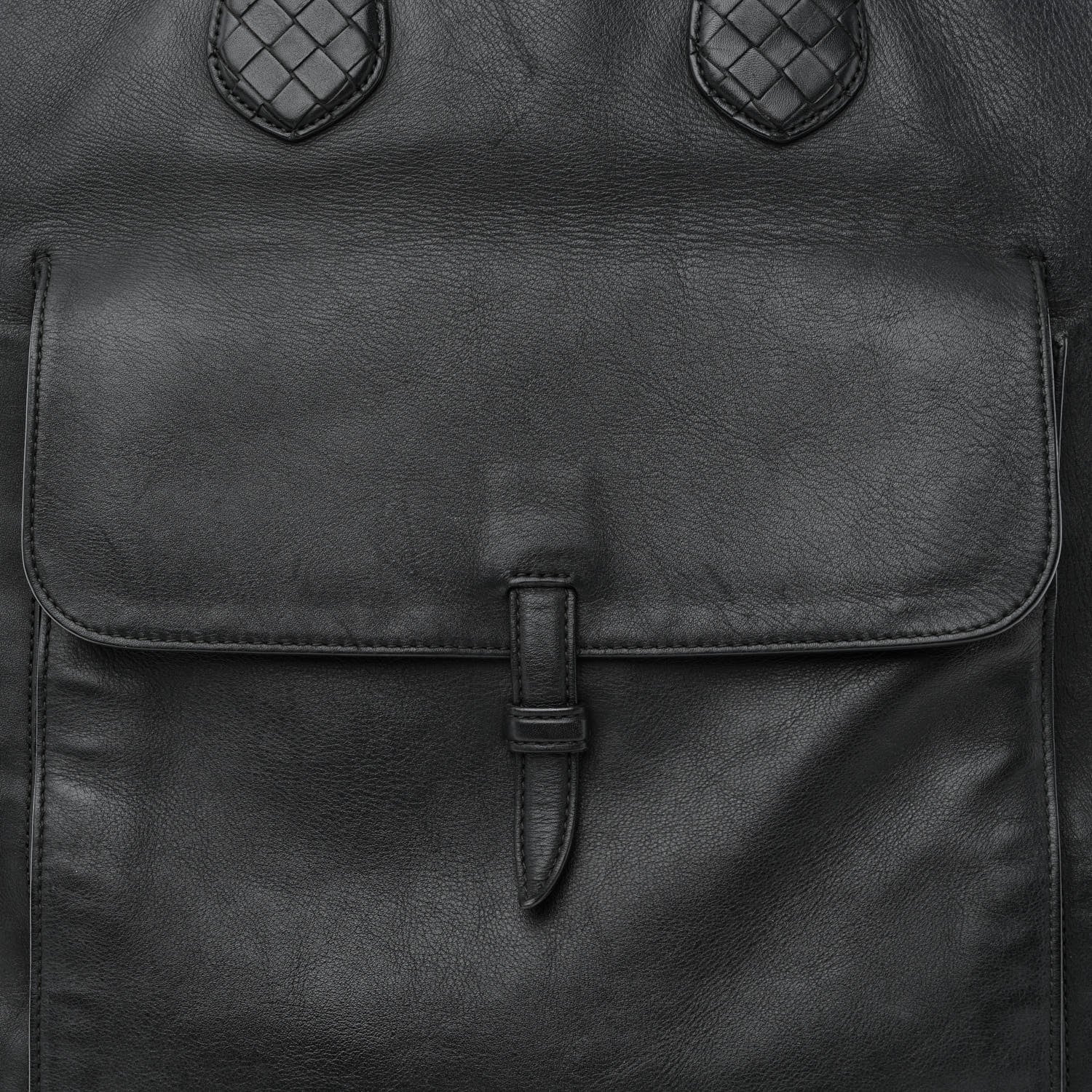 Bottega Veneta Calfskin Front Pocket Tote Black 8 of 19