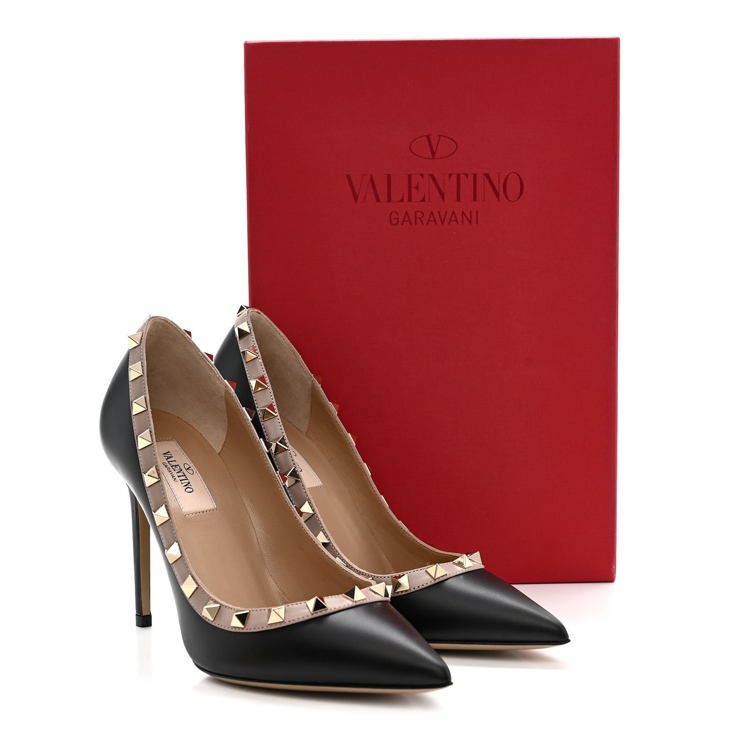Nappa Rockstud 100mm Pumps 37 Black Poudre