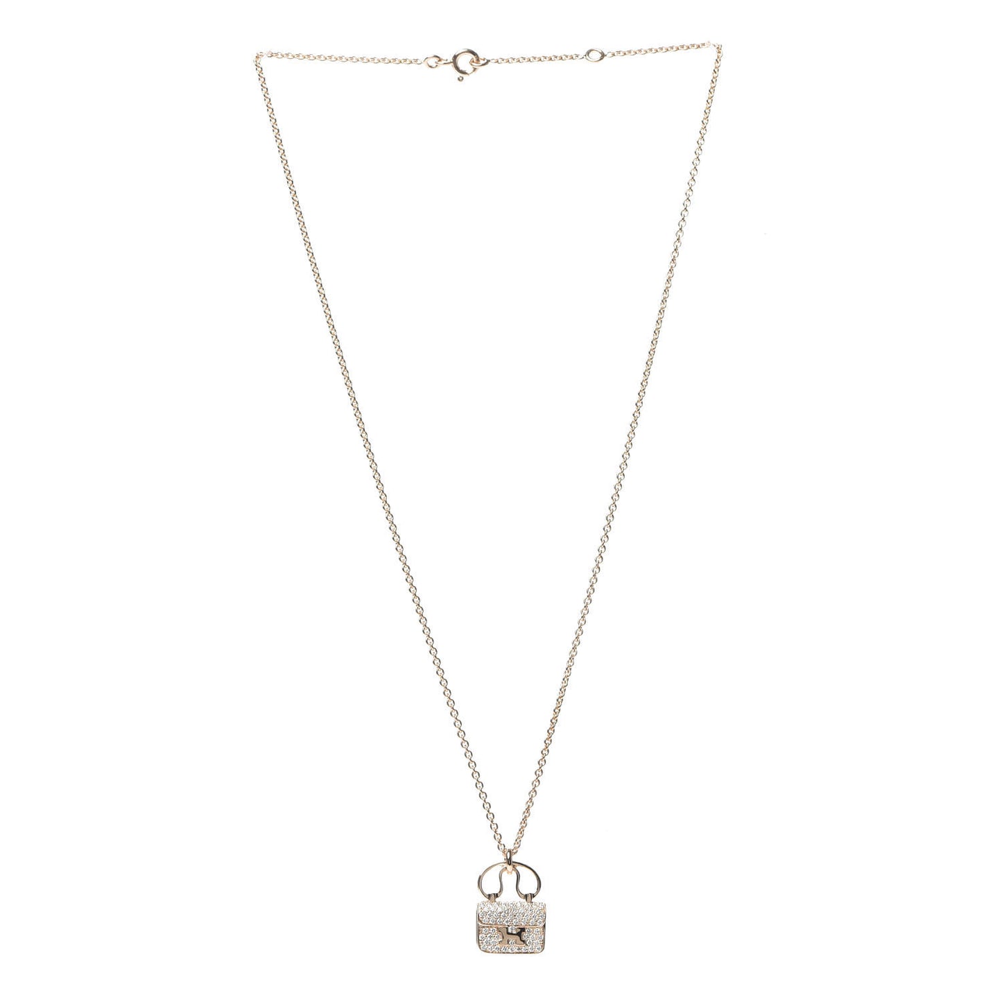 18K Rose Gold Diamond Constance Amulette Pendant Necklace