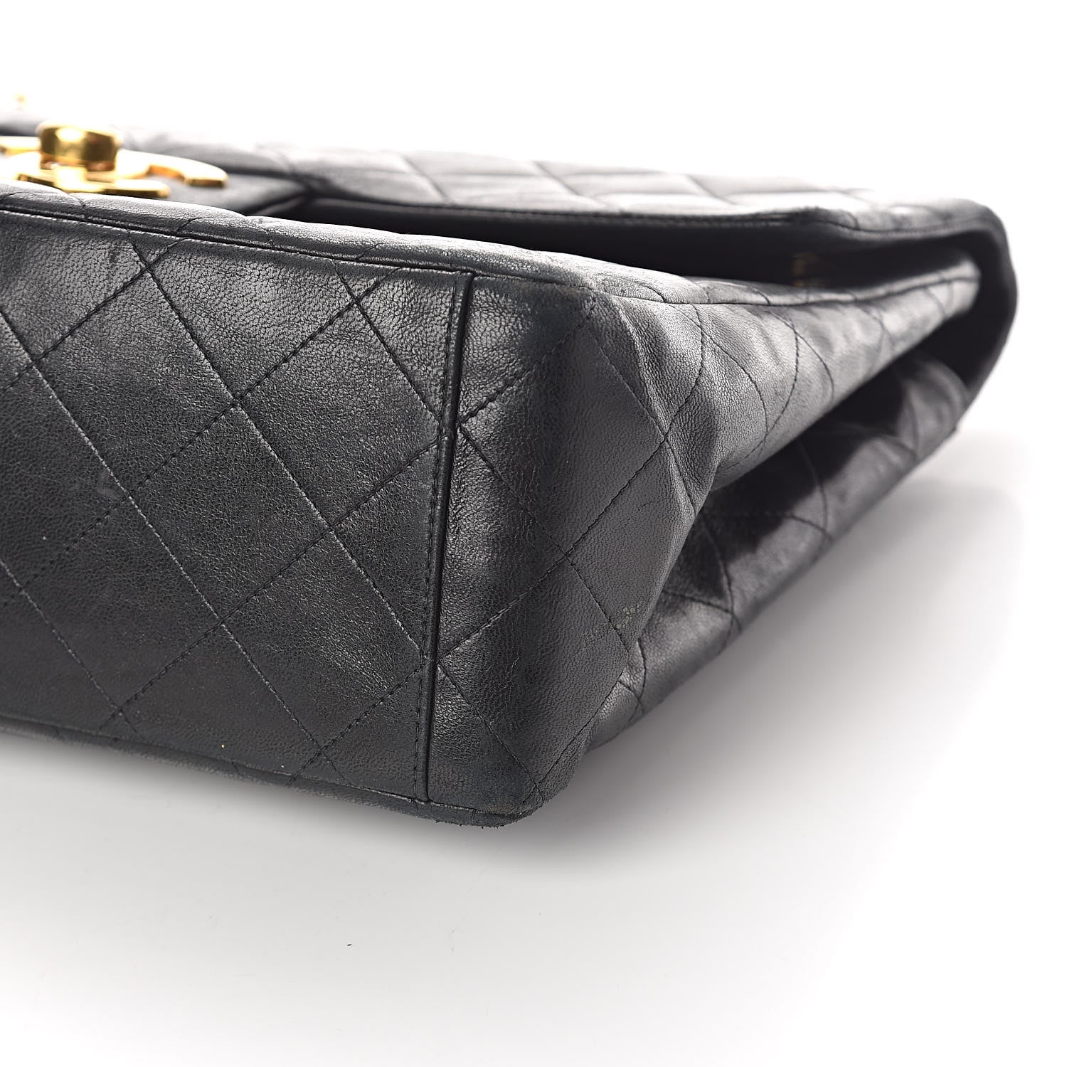 Chanel Lambskin Quilted XL Jumbo Single Flap Black 12 of 12