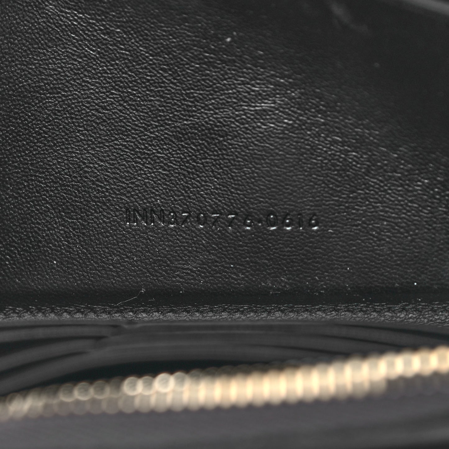 Metallic Calfskin Textured Continental Zip Around Wallet Gold