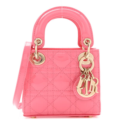 Christian Dior Patent Cannage Micro Lady Dior Peony Pink 1 of 9